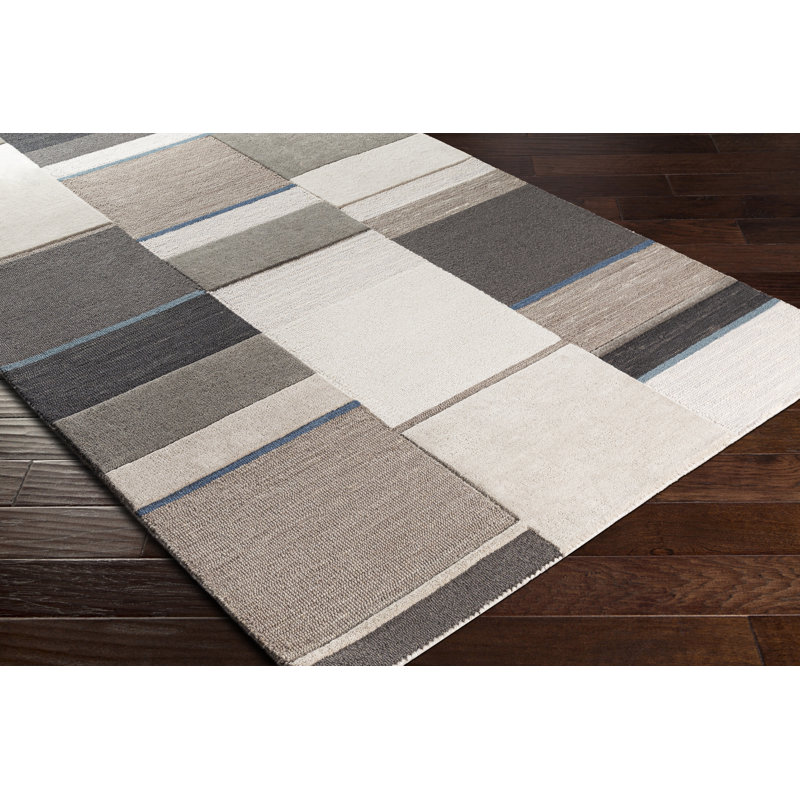 Amyerra Wool Geometric Indoor Rug, Rectangle 8'10" x 12'