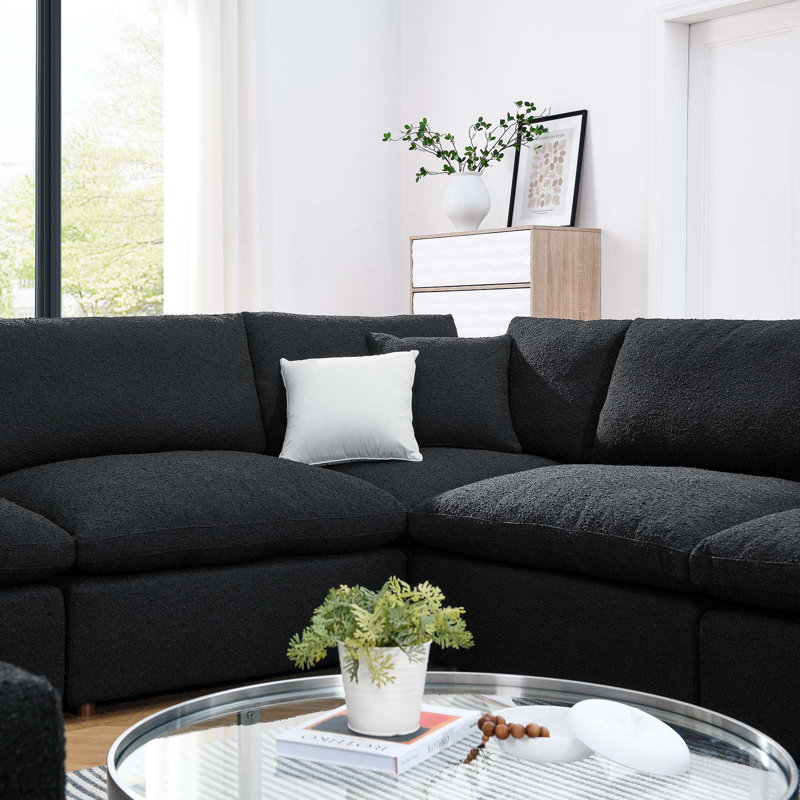 Canapé modulaire en tissu 8 pièces Commix, Noir