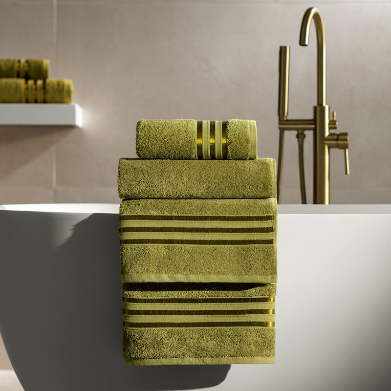 Arcadia Bath Sheet, Green, Fingertip Towel - 1 Pack