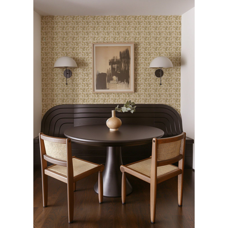 Thorn & Blossom - Wallpaper, Pale Eucalyptus, Self-adhesive