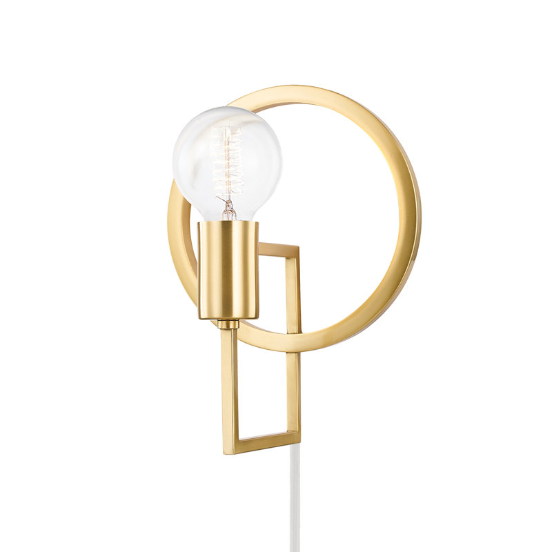 Applique à bras 1 lumière, Laiton vieilli