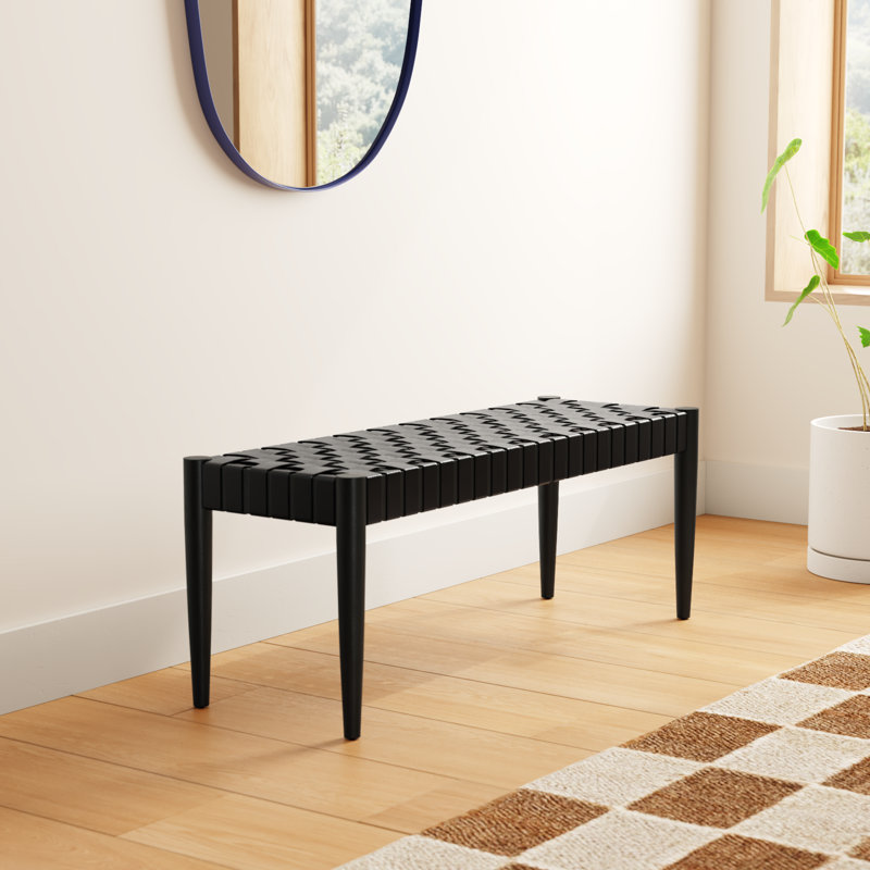 AllModern Orin 47" Woven Leather Bench & Reviews | AllModern