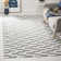 Rodgers Hand Woven Flat Weave Wool/Cotton Geometric Rug in Ivory/Gray