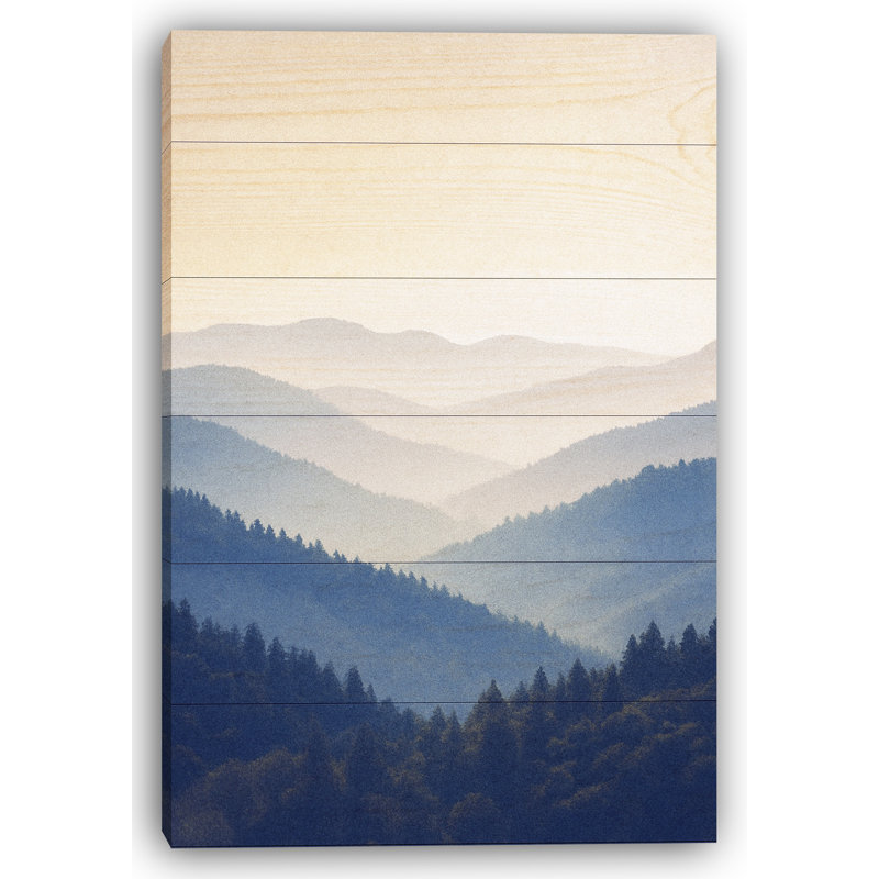 Art sur toile en bois Mountain Mist - Tranquil Blue Ridge