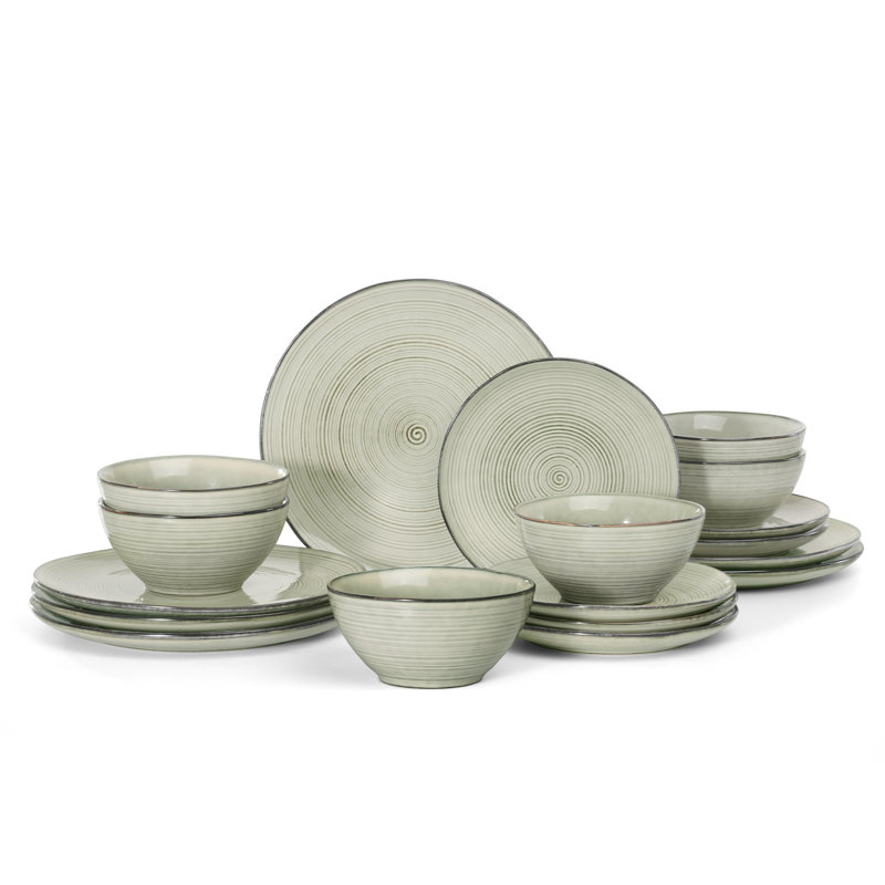 Piece Stoneware Dinnerware Set - Service for 6, Castle Wall