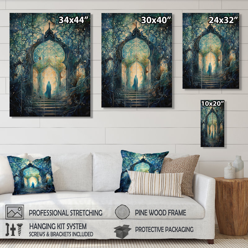 L'islam, art spirituel sur bois, H 40 po x l 30 po x P 0,78 po