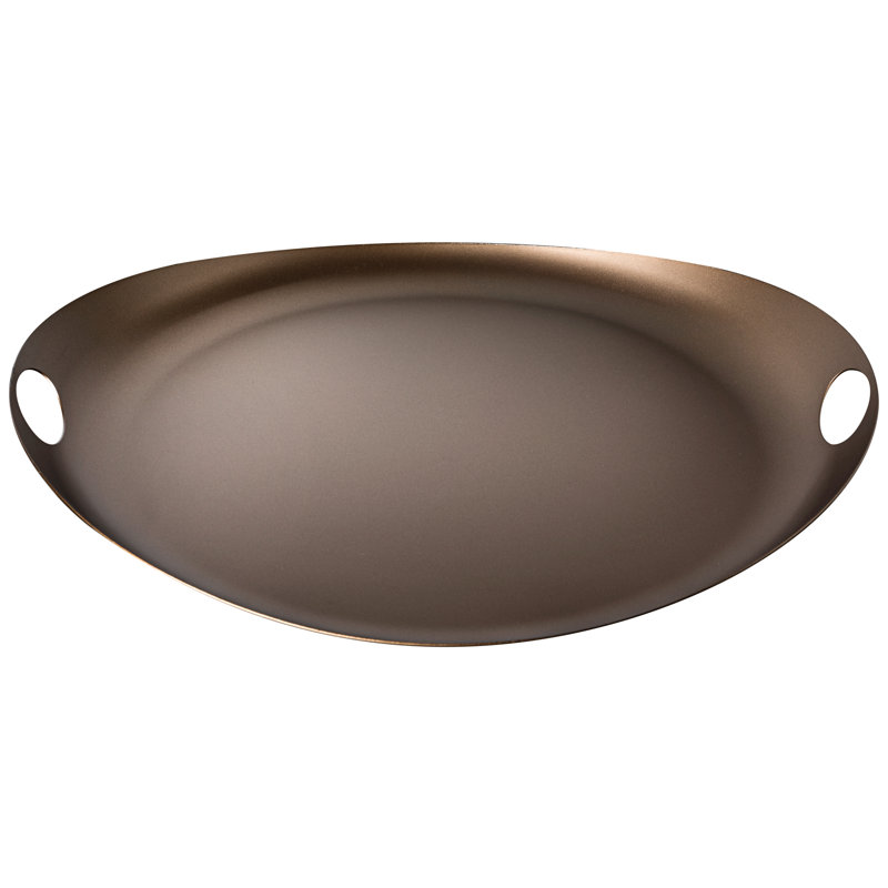 Plateau MEPRA en acier inoxydable 18/10, H 1,57 po x L 15,74 po x l 8,66 po, Bronze matériel