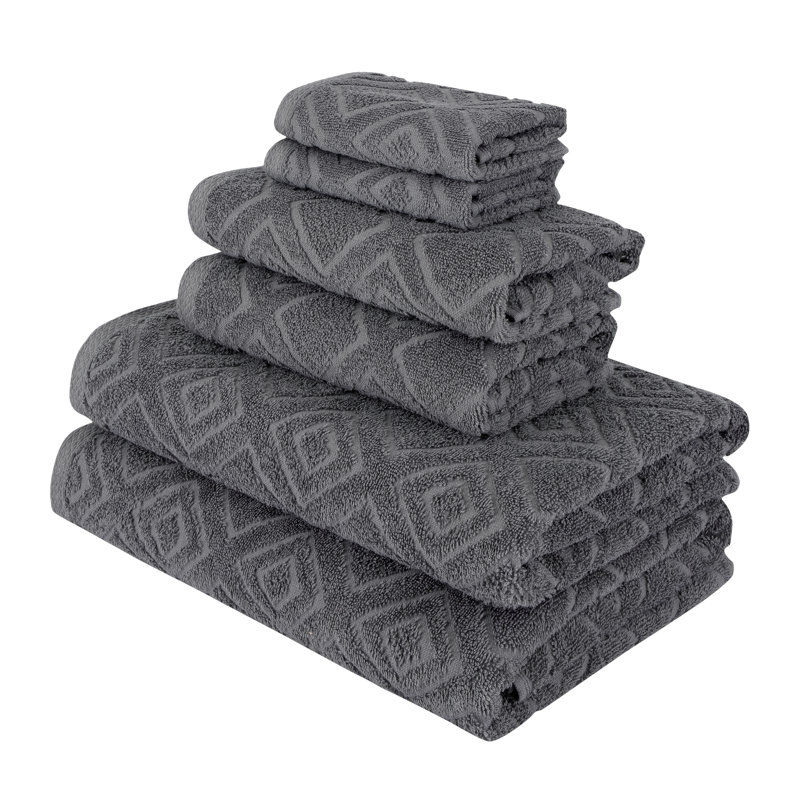 Turkish Cotton Midweight Jacquard Mulit-Size Set, Gray