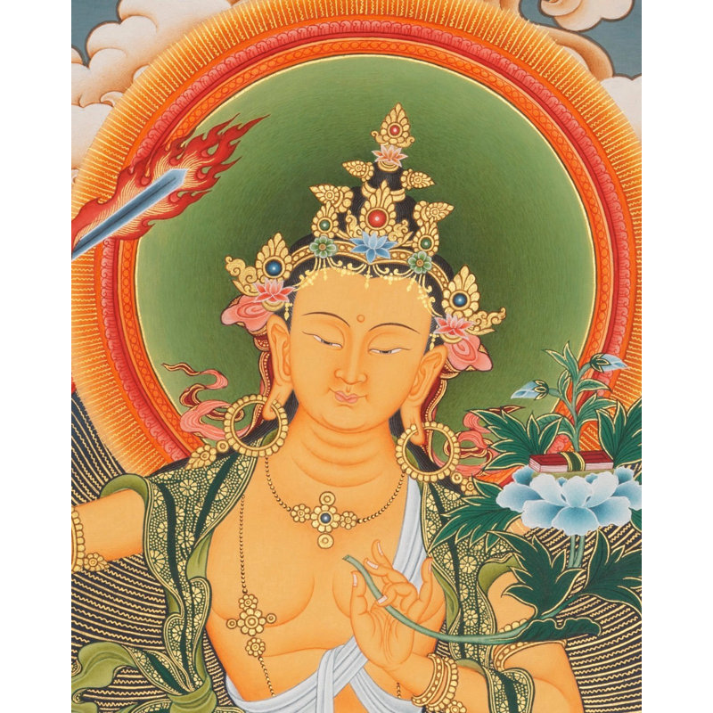 Manjushree Thangka (Brocadeless Thangka)