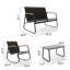 Ensemble de conversation extérieur à bascule 4 pièces avec causeuse, accoudoirs en bois et table basse-2055834022