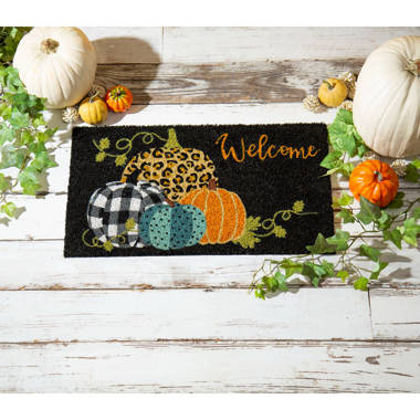 Hanfei Thanksgiving Pumpkin and Scarecrow Harvest Indoor/Outdoor Welcome Doormat The Holiday Aisle