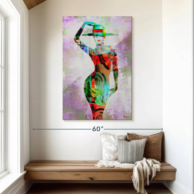 Femme de la Navette dans l'abstrait, H 48 po x l 32 po