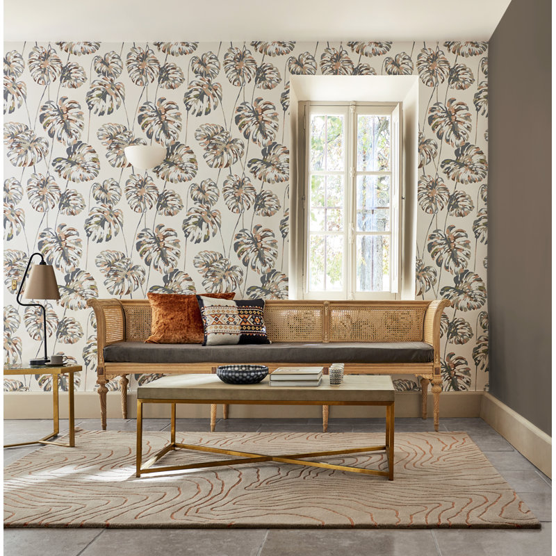 Kelapa Wallpaper, Charcoal/Blush