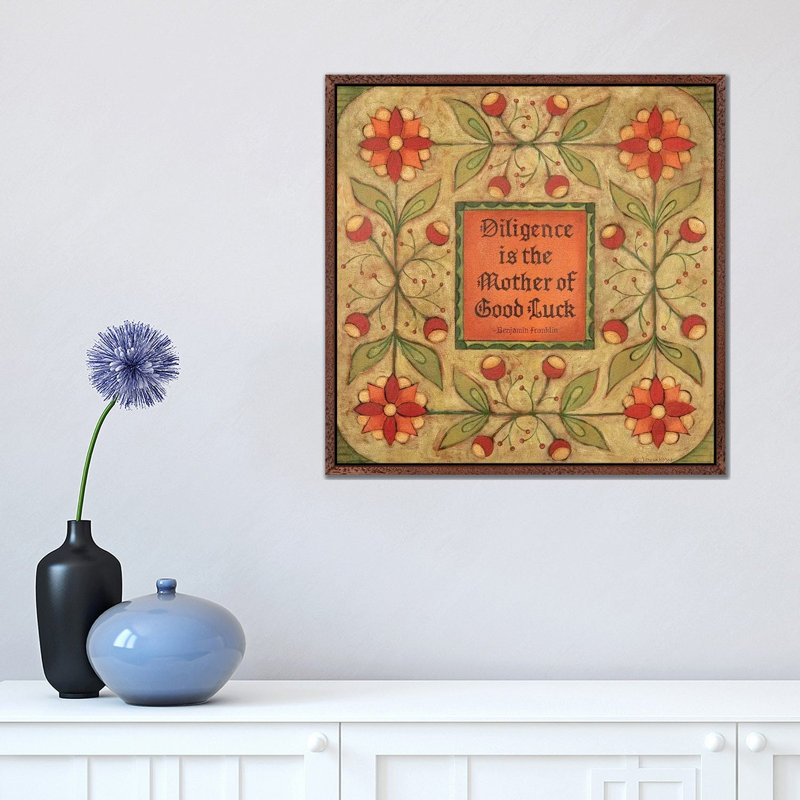 Diligence by Teresa Kogut - Painting on Canvas, 45.72cm H x 45.72cm W x 3.81cm D, Classic Brown Wood Floater Framed
