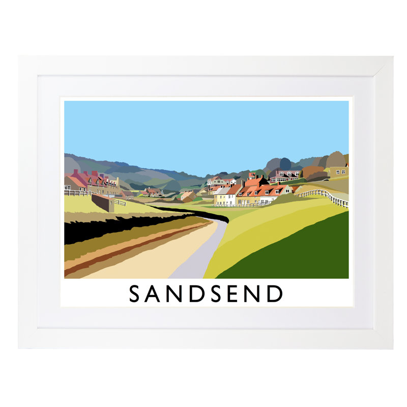 Sandsend by Richard O'Neil - Print, White Wood Frame, 33.5 cm H x 43.5 cm W x 2.2 cm D