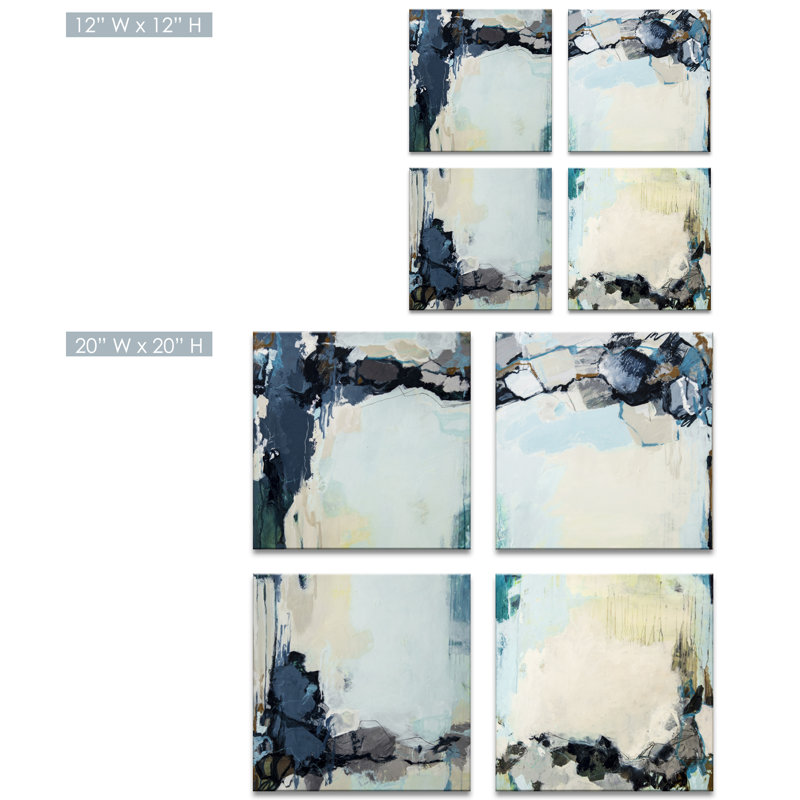"Calm Waters I, II, III, & IV" par Tammy Keller - ensemble de 4 impressions sur toile tendue, H 24 po x l 24 po