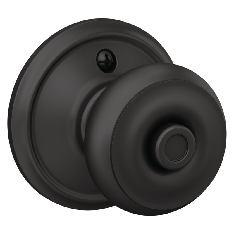 Schlage Georgian Privacy Knob Bed and Bath Lock, Matte Black