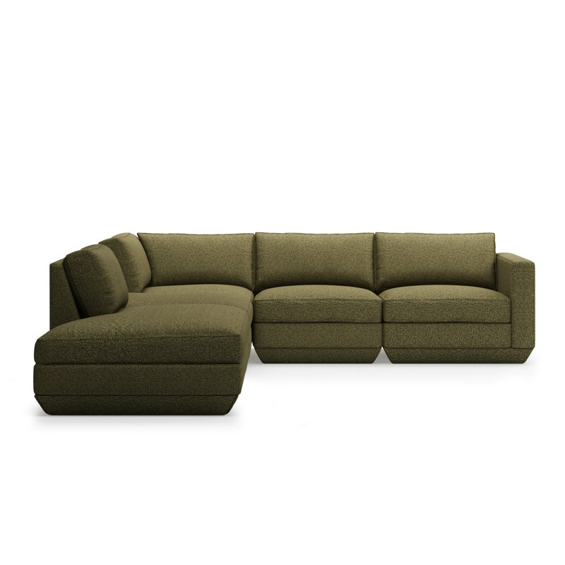 Podium Modular 5-Piece Seating Group, Left Hand Facing, Copenhagen Terra