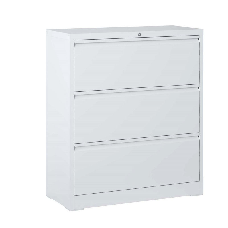 Lockable File Cabinet, White