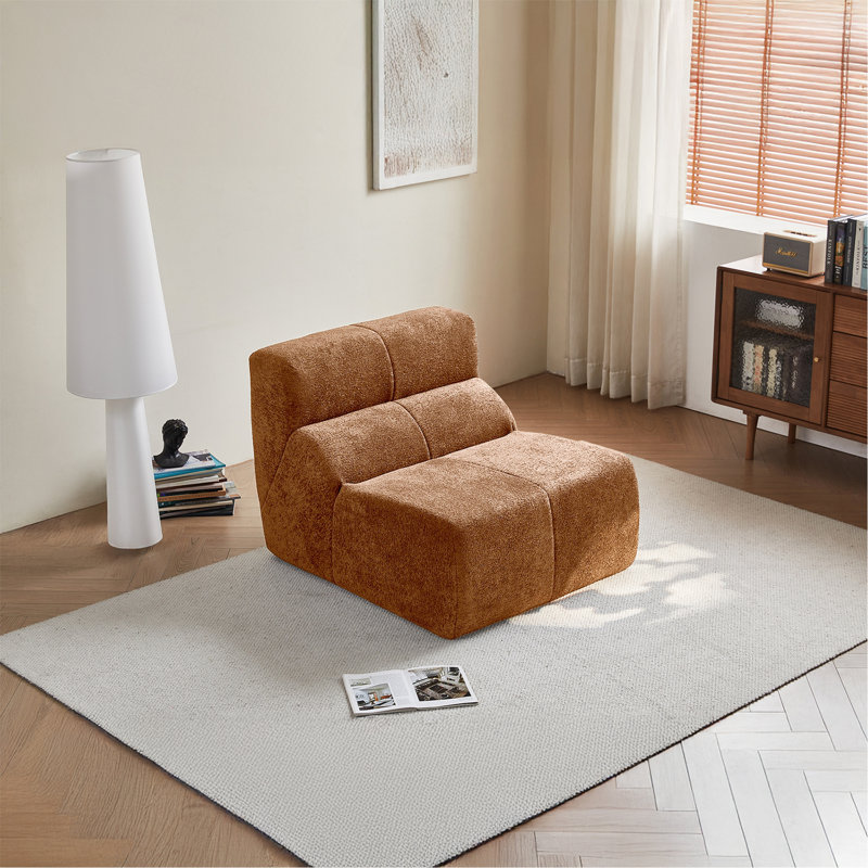 Fauteuil de luxe simple en velours de velours doux, canapé à compression douce pour les salons, les bureaux et les petits appartements