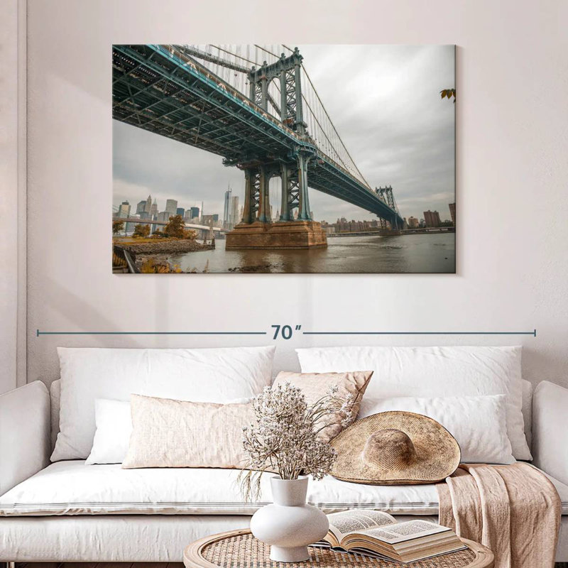 Couvert Manhattan Bridge NY, H 32 po x l 48 po