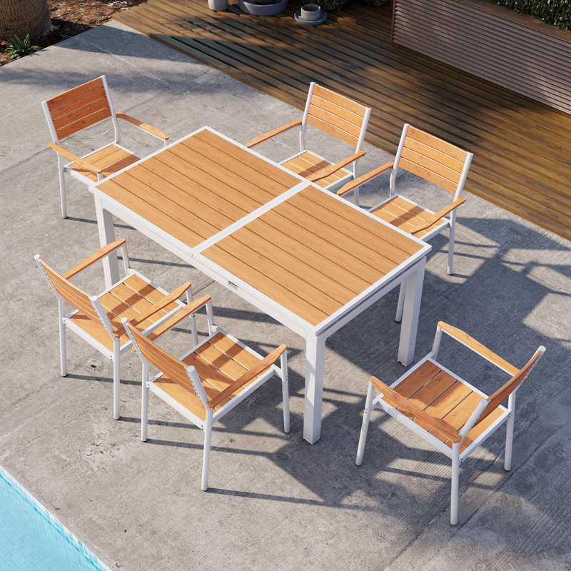 83" Long Aluminum Dining Table Extension Table, Brow