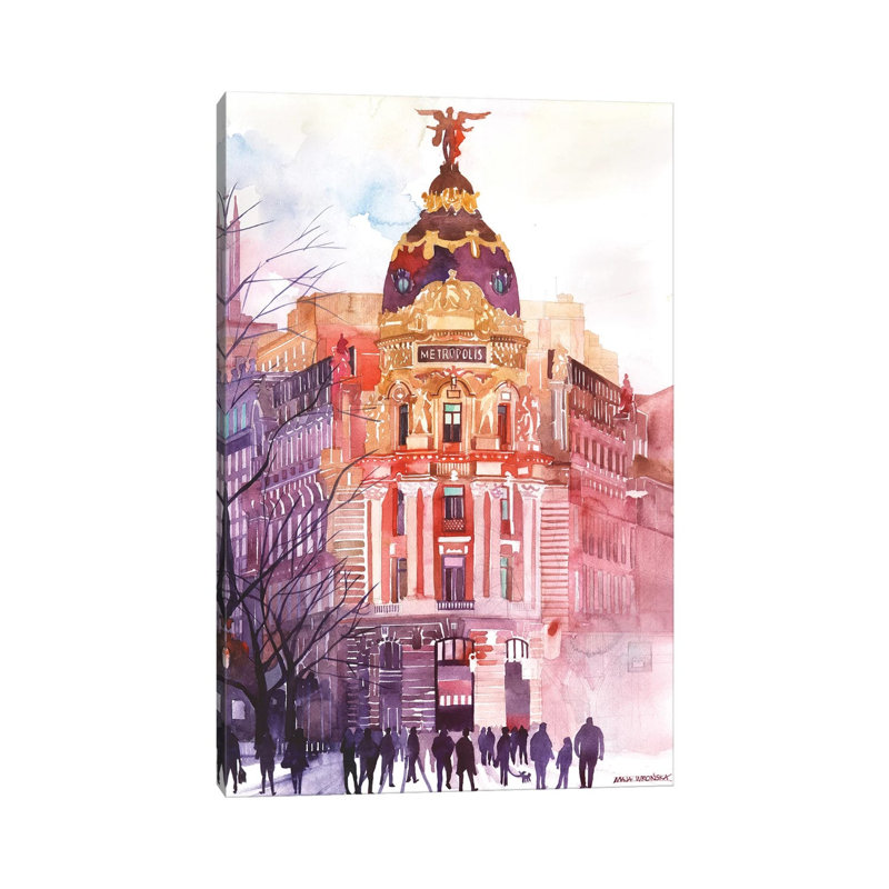 Madrid by Maja Wronska - Wrapped Canvas Painting, 30.48cm H x 20.32cm W x 1.91cm D