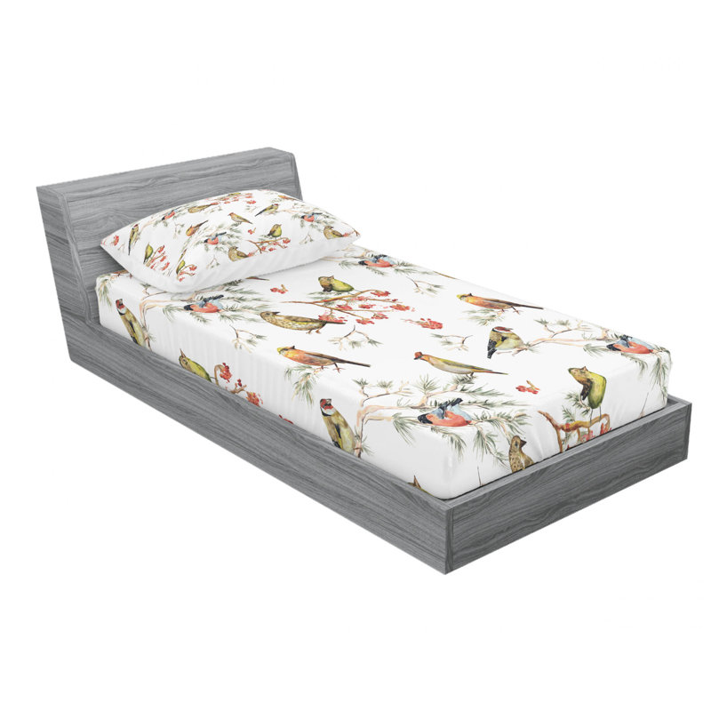 Microfiber Sheet Set, Twin Sheet Set with 1 Pillowcase, Floral