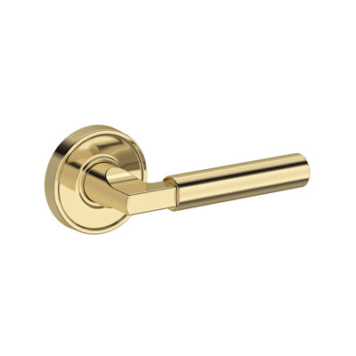 Lake Forest Passage Lever with Recessed Round Rose in Non-lacqered Brass