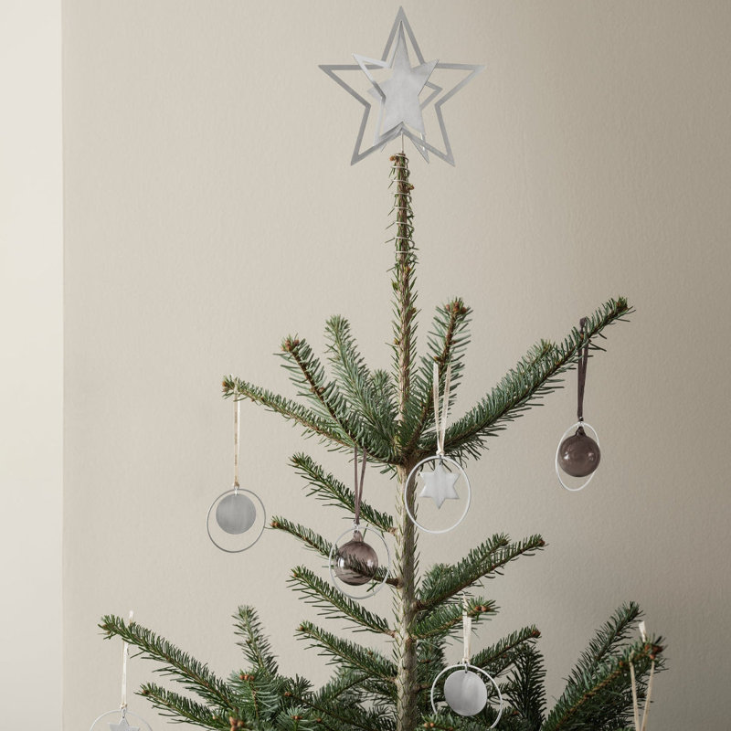 KITAI Glass Ornament with Silver Ring, Coffee