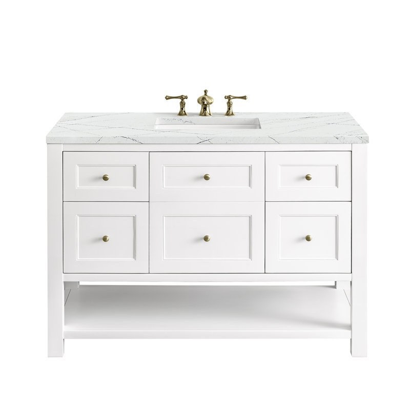 Breckenridge 48'' W Single Vanity, Ethereal Noctis, Bright White, 8" Widespread