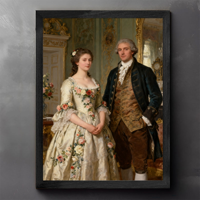 Reproduction d'art encadrée noire rétro élégante et digne, H 25 po x l 17 po