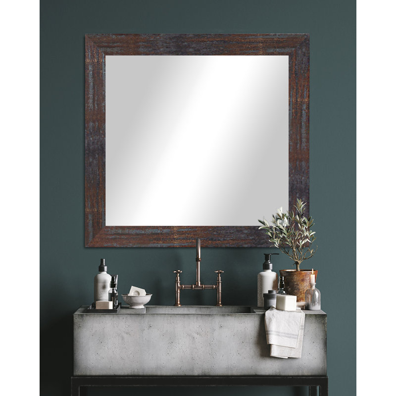 Miroir décoratif, Laiton acier industriel, 33 po x 44 po