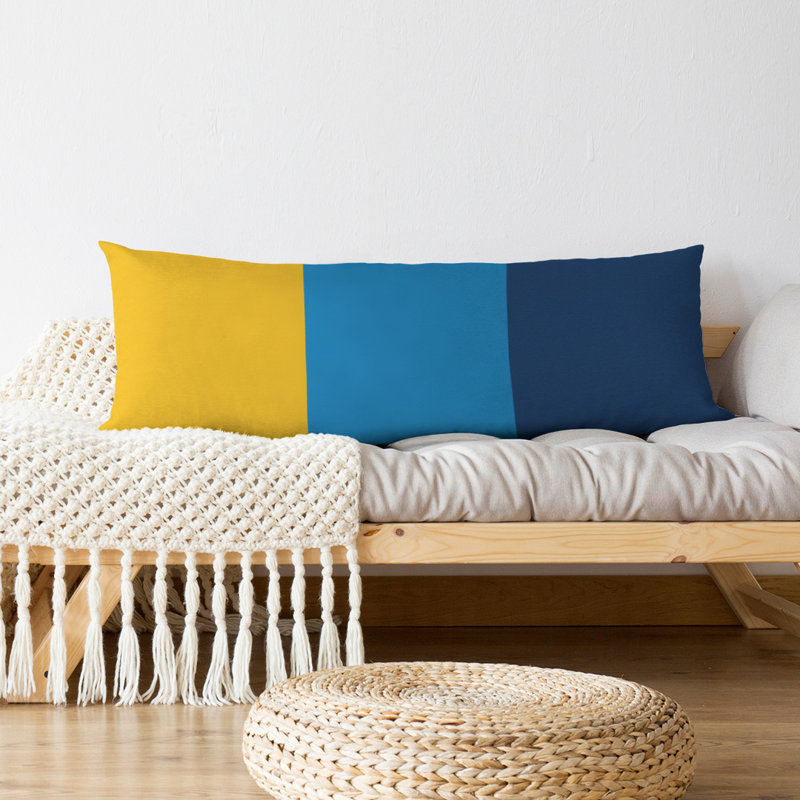Stripes Medium Polyester/Polyfill Body Pillow, Addington Football, Powder Blue Accent