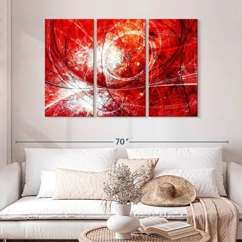 Avery Crimson Universe Abstract, 32" H x 50" W