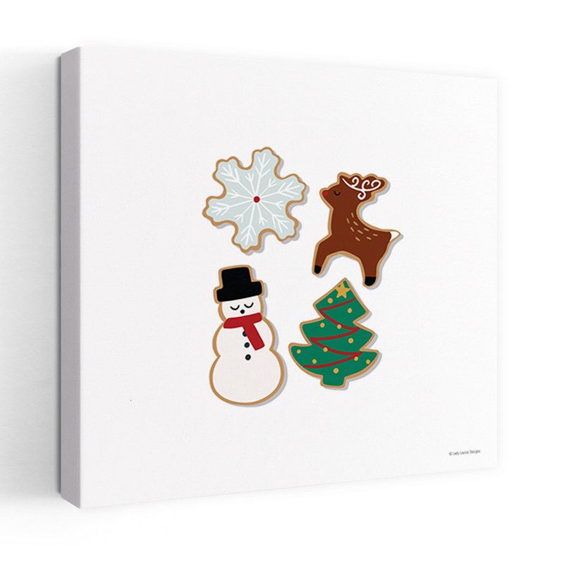 Biscuits de Noël, art contemporain abstrait, H 32 po x l 32 po