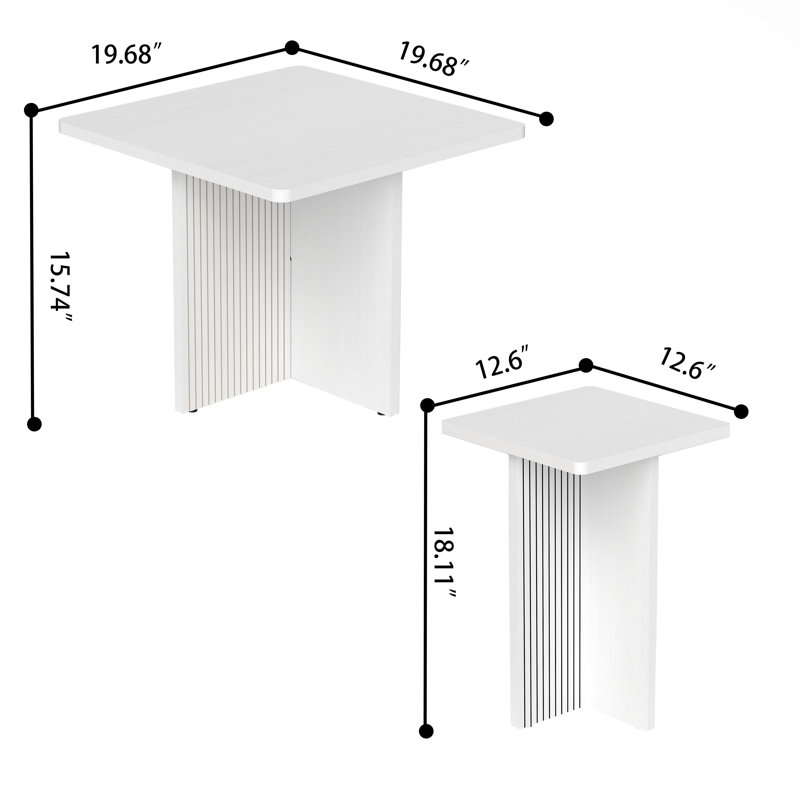 Coffee Tables for Living Room: End Tables Living Room Set of 2 For Modern,Small Coffee Tables for Small Spaces,Nesting Side Tables for Wood