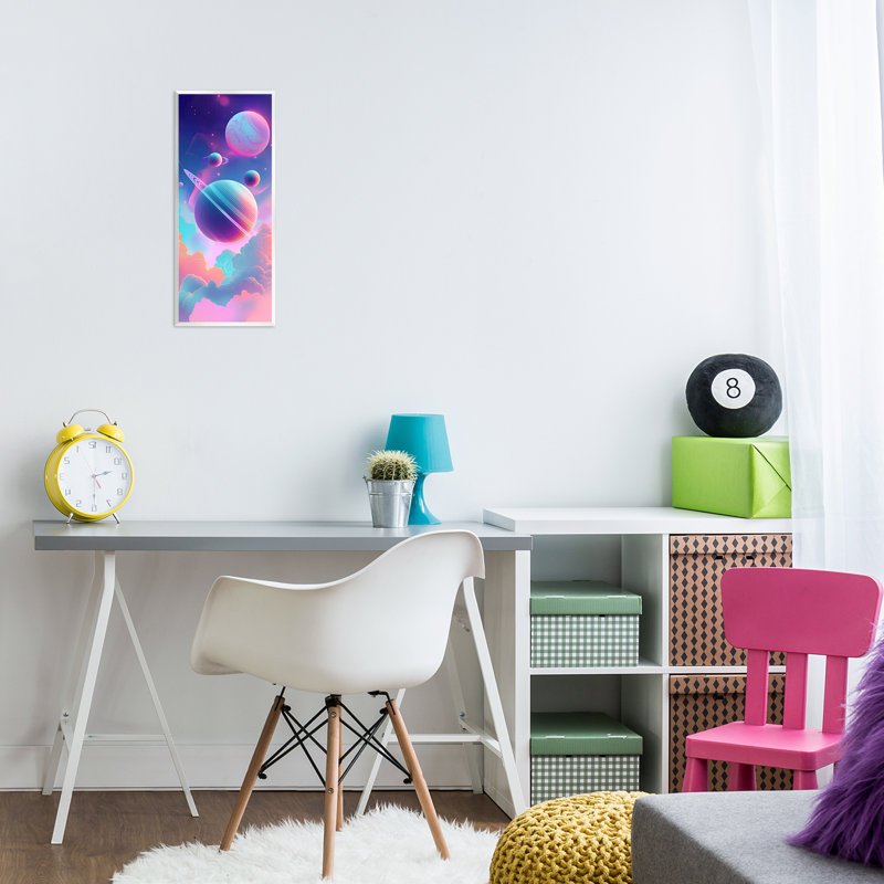 Pastel Clouds with Planets Wall Plaque, design by Wumples