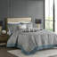 Couvre-lit 5 pièces pour grand lit - coussins 100% sarcelle, rembourrage en microfibre de coton, magnifique courtepointe de style vermicelle de style classique-124253792