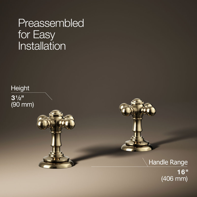 Artifacts® Bathroom Sink Cross Handles, Vibrant French Gold