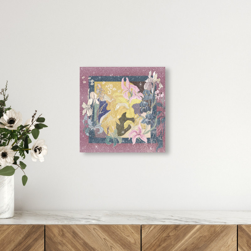 Layered Bloom Canvas Floral & Botanical Print by Oliver Gal, Black Frame, 12 x 12, 12"H x 12"W, Gallery Wrapped