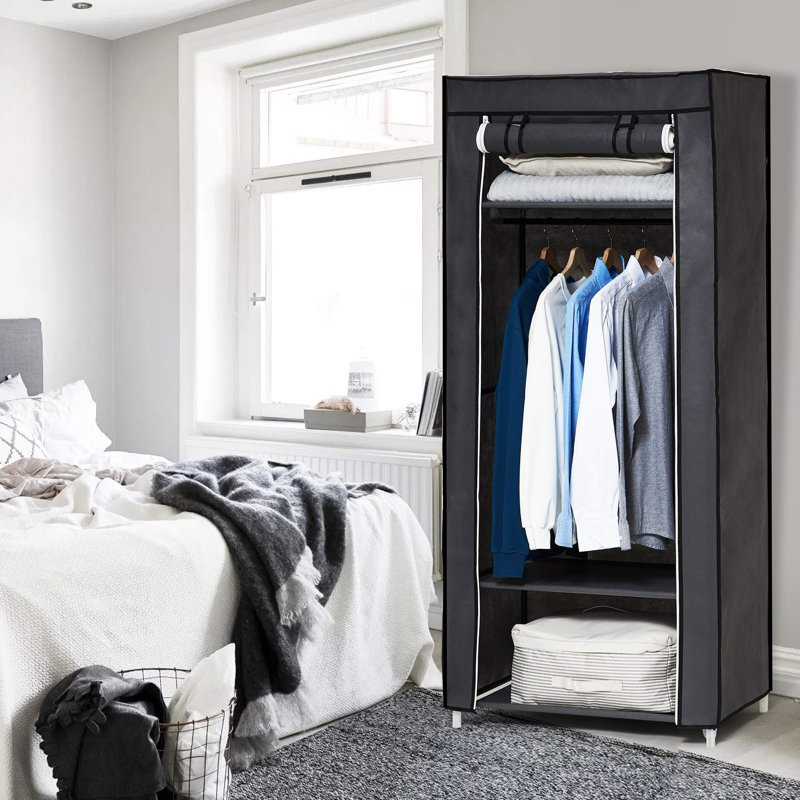 URBNLIVING Metal Wardrobe, Grey