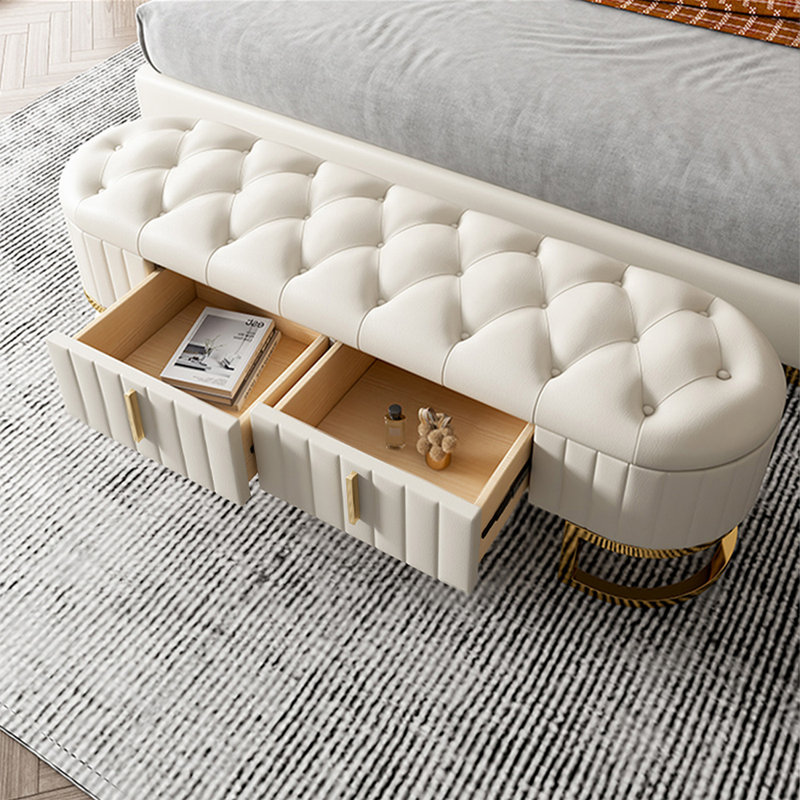 Banc rembourré blanc, Blanc