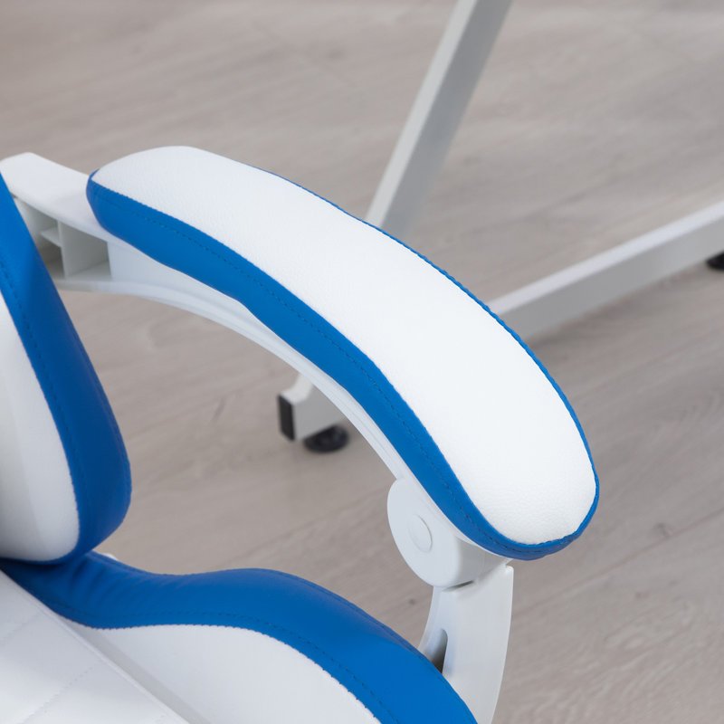 Vinsetto Gaming Chair with Reclining High Back Footrest, Blue