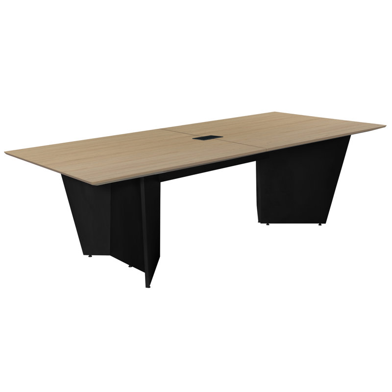 Table de conférence Array avec œillets de puissance, H 29 po x L 96 po x l 48 po, Chêne / noir