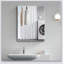 Armoire à pharmacie 15 po x 26 po avec miroir réglable et fixation murale en aluminium pour salle de bain-1325826251