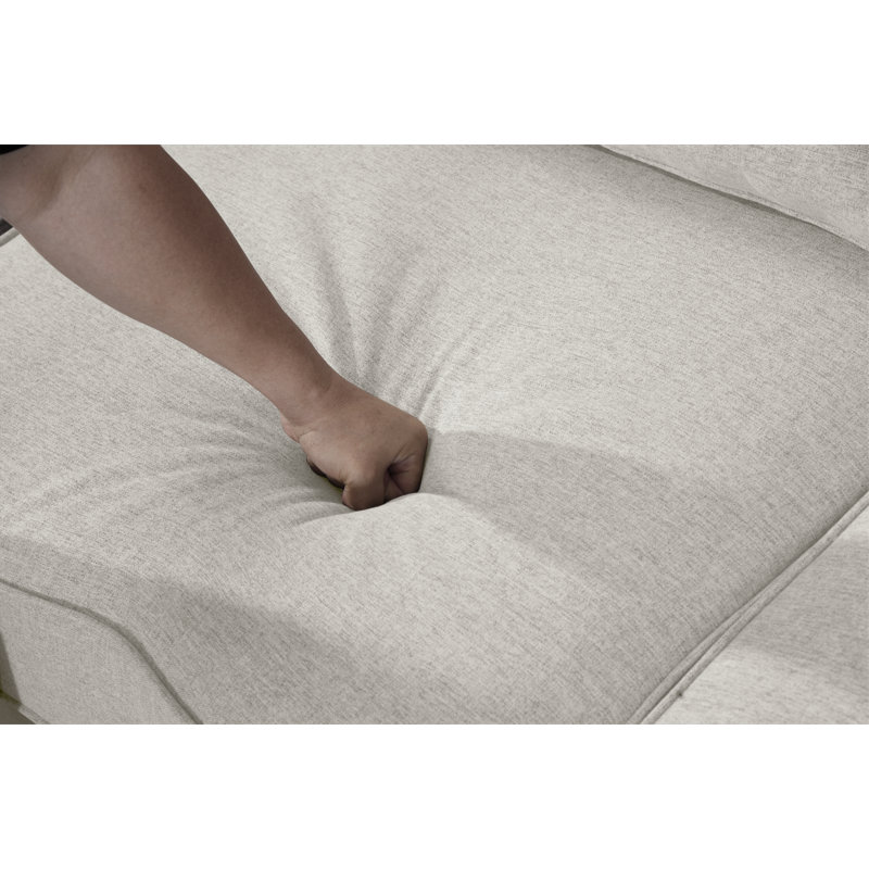 Canapé et méridienne rembourrés 4 pièces Aldenville, Mélange de polyester blanc