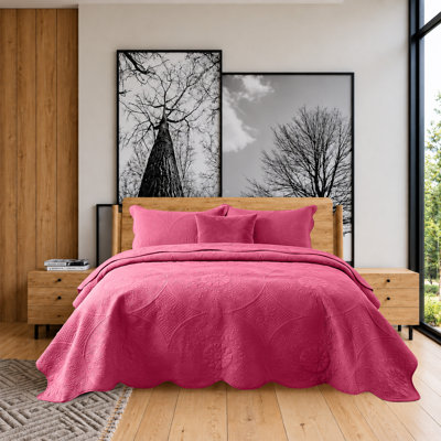Oxford Floral Bed in a Bag Set – Reversible Lightweight Quilt Bedding with Hotel Style Elegance