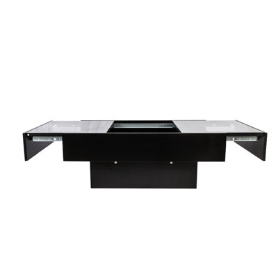 Extendable Coffee Table With Sliding Top And Hidden Storage For Bedroom Living Room, Luxurious Finish, 15Mm Particle Board 3Mm , 38.46 In Depth, 19.71 Width Tabletop Relaxing Black, Width, 15.15