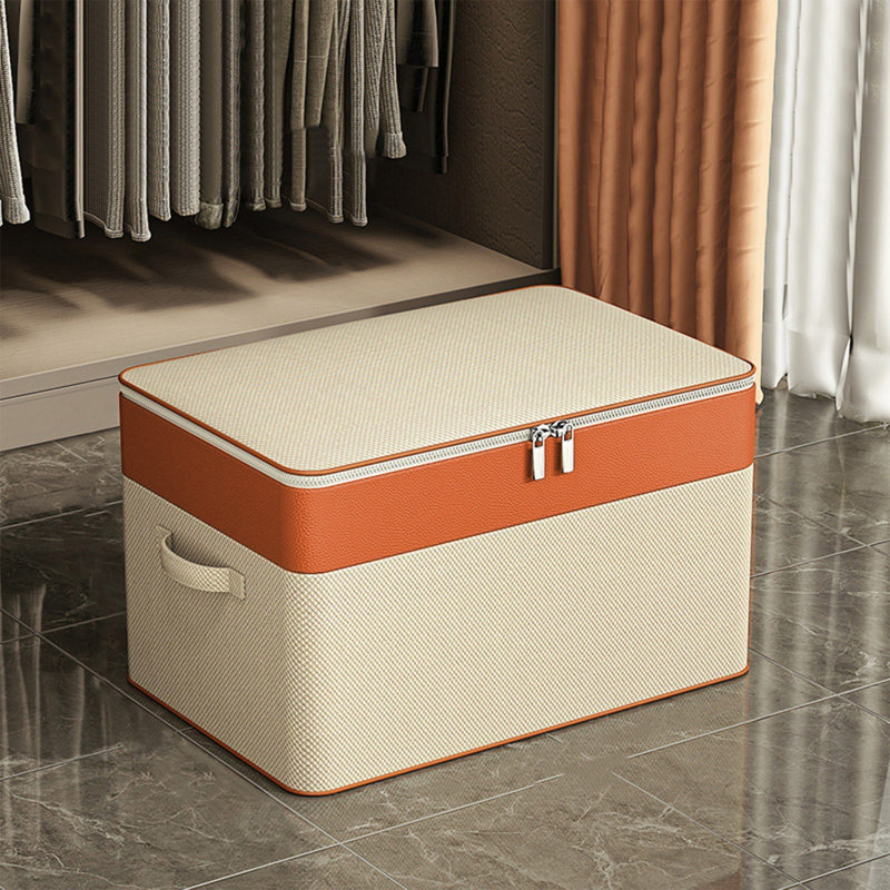 Double Layer Zipper Clothes Storage Bag Wardrobe Storage Box Portable Storage Bag Winter Quilt Storage Box, C
